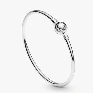 Pandora Moments Sterling silver Bangle Authetic Size 7.5" Wrist